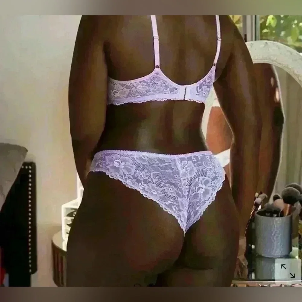 Savage X FENTY Lace Thong , Unicorn Lavender & Lace Cheeky Lavender Panties